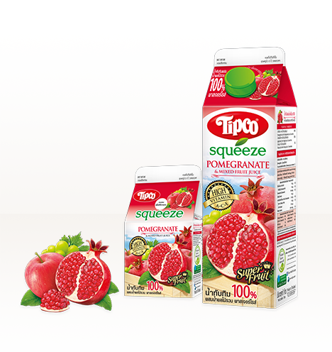 Tipco Squeeze 100% Pasteurized Pomegranate & Mixed Fruit Juice