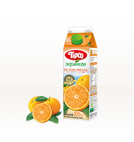 Tipco Squeeze 100% Pasteurized Sai Num Phueng Orange Juice