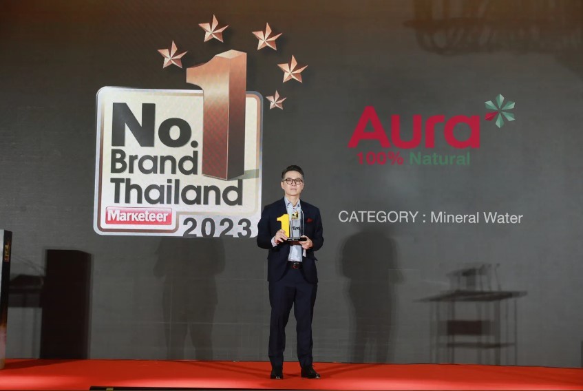 Marketeer No.1 Brand Thailand 2023 - Mineral Water – Aura (ขอบคุณภาพจาก https://marketeeronline.co)